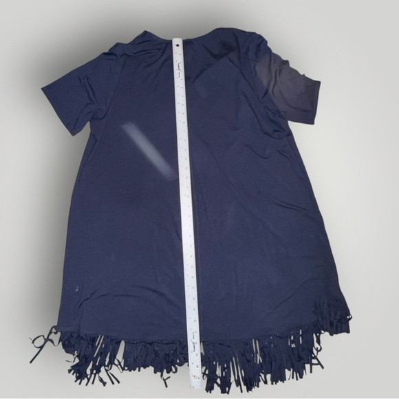KAREN KANE V-Neck Fringe Dress - Navy Plus 1X - Picture 13 of 15